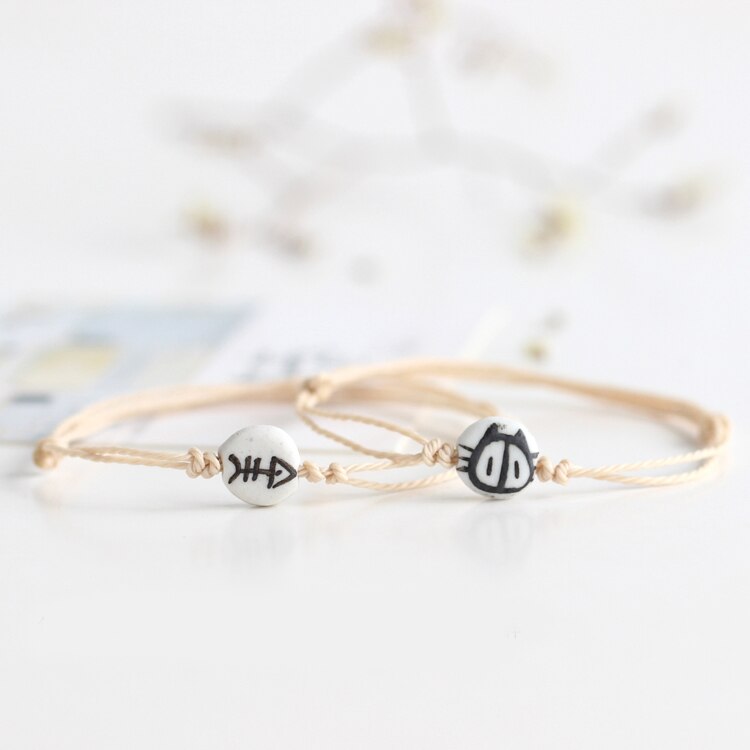 Stundent criativo artesanal cerâmica pulseira jóias simples moda jóias para mulher #1559