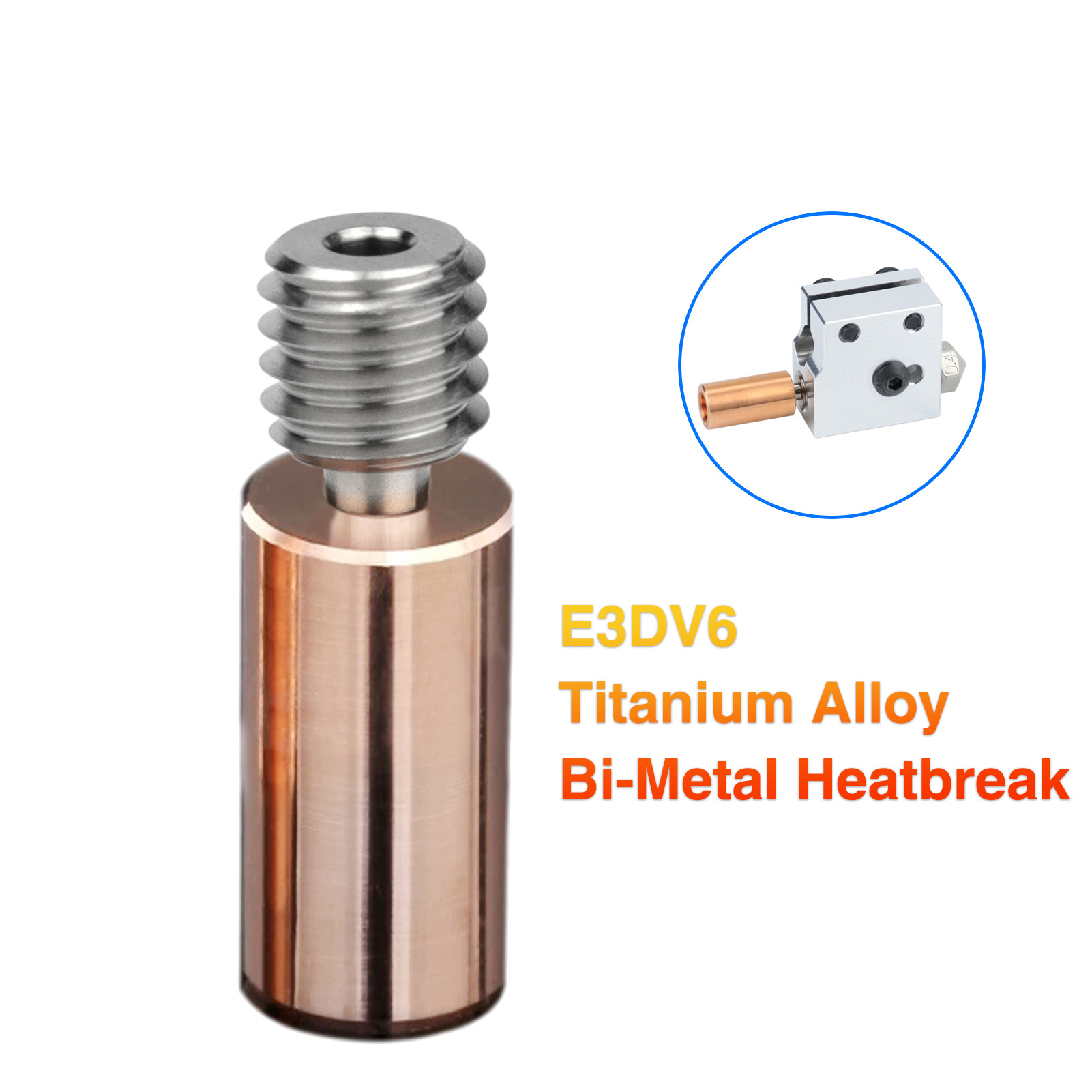 V6 Bimetal Heatbreak Copper Titanium Upgrade Throat For artillery sidewinder X1 X2/Genius ,Genius Pro 3D Printer E3D V6 Throats: 2.25mm / Red