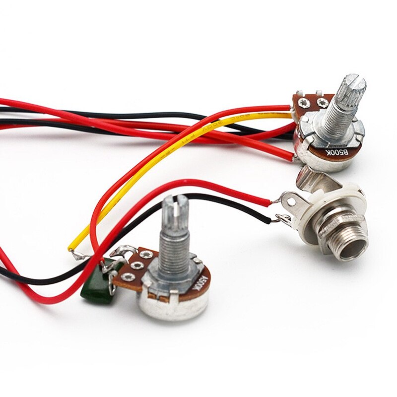 2X Electric Guitar Prewired Double Coil Humbucker Guitar Pickup Harness Kit with 500K Potentiometer Volume Tone Pots