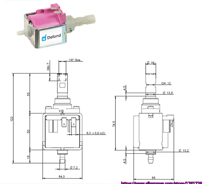 Nouvelle pompe à solénoïde 220V-240V 50Hz 53W | machine à café Phoenix 50, pompe électromagnétique ~~ de nettoyage de sol