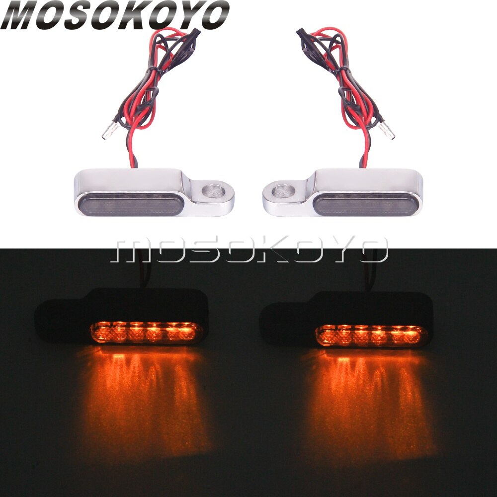 LED Mini Motorrad Blinker Anzeige Blinker Licht Blinkt Läuft Lampe für Harley Sportster Cafe Racer Chopper Bobber: chrome