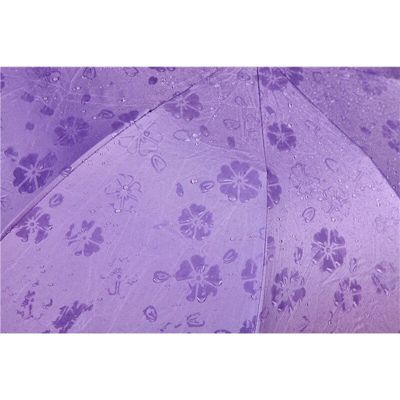 Magic Umbrella Water Flowers Umbrella Vinyl Anti-UV Three Fold Umbrella Princess Umbrella Ladies Sun Umbrella