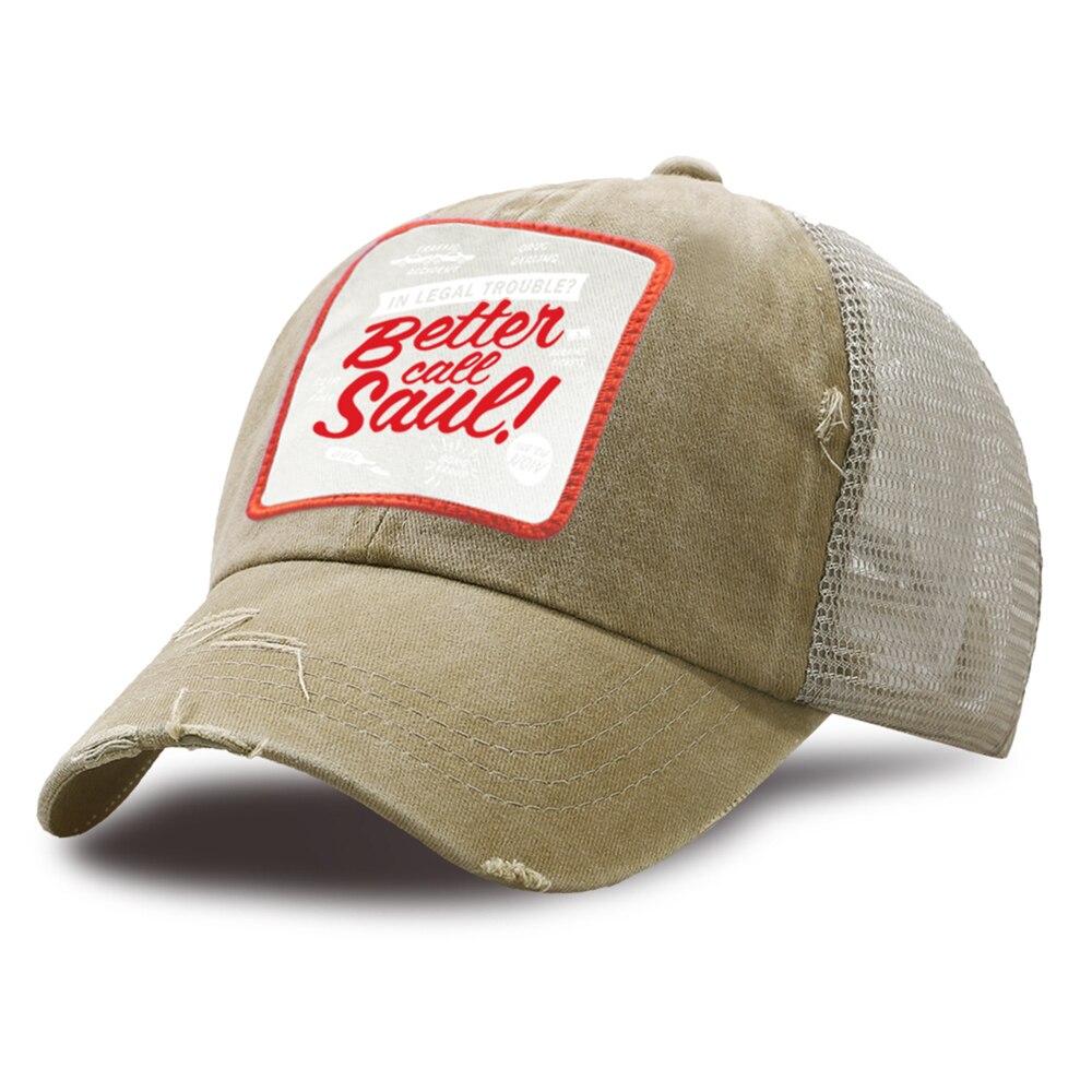 Better Call Saul-gorra de béisbol para hombre, para actividades al aire libre, gorra de , malla transpirable, gorras de verano para el sol, sombrero Retro Kpop: khaki6