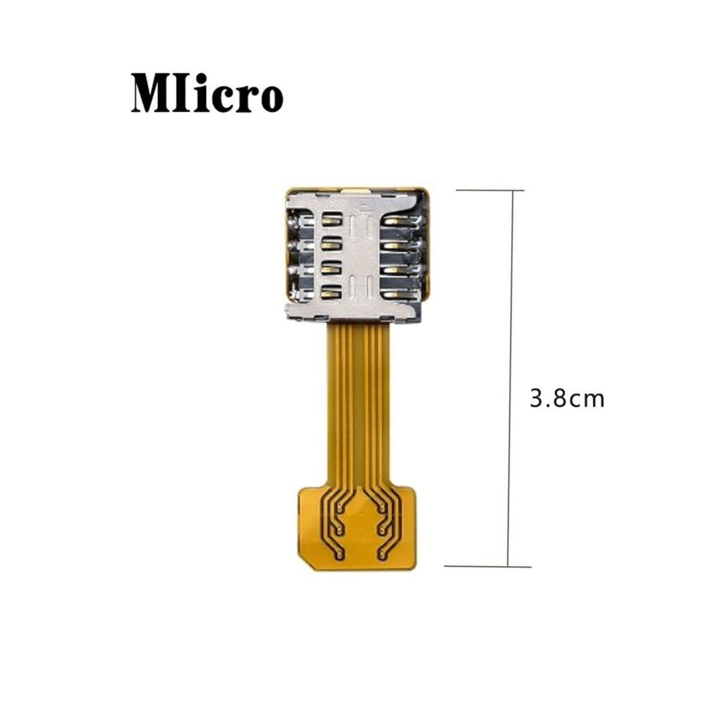 Hybrid Double Dual SIM Card SD Adapter 3.8 / 10cm For Android Extender 2 Nano Micro SIM Adapter For Android Phone: 3.8cm Micro to Nano