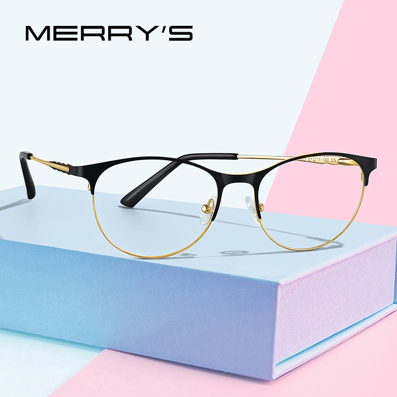 Merrys kvinder retro kat briller stel dame trending briller nærsynethed receptpligtige optiske briller  s2103