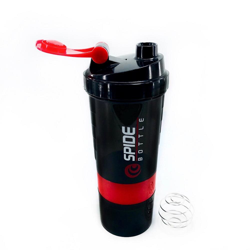 19oz bpa gratis bærbar proteinpulver fitness sports shaker flaske med twist lock protein box opbevaring og blandingsbold: Rød