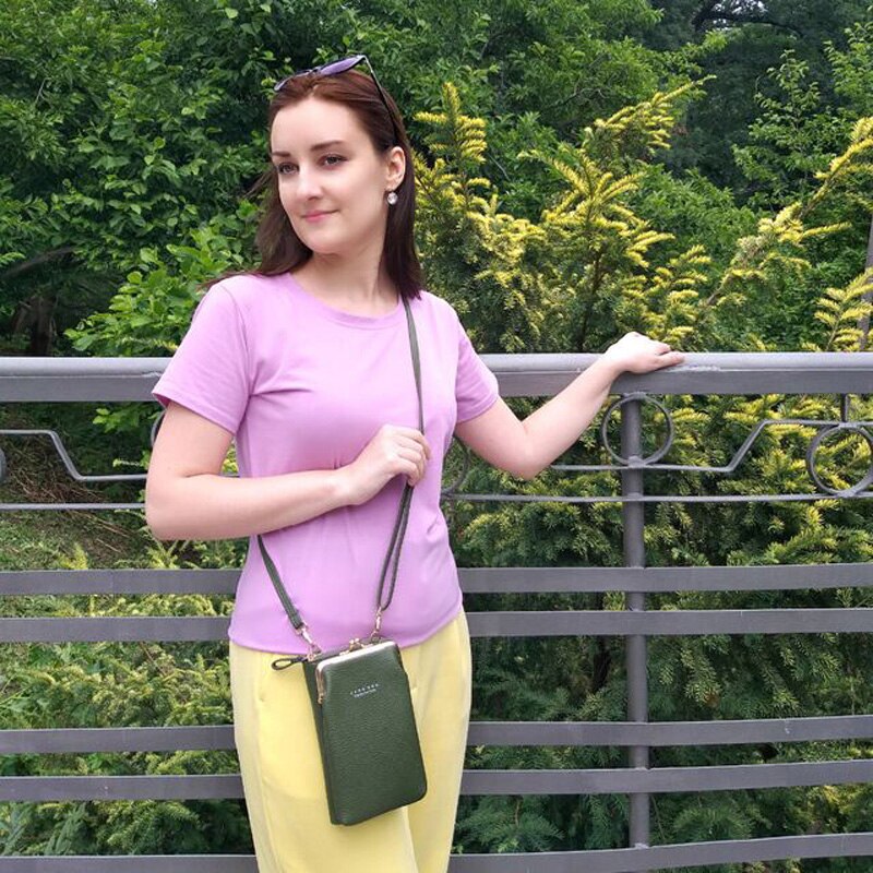 YOJESSY Yellow Women Bag Cell Phone Pocket Pu Leather Ladies Crossbody Bags Purse Female Messenger Bag