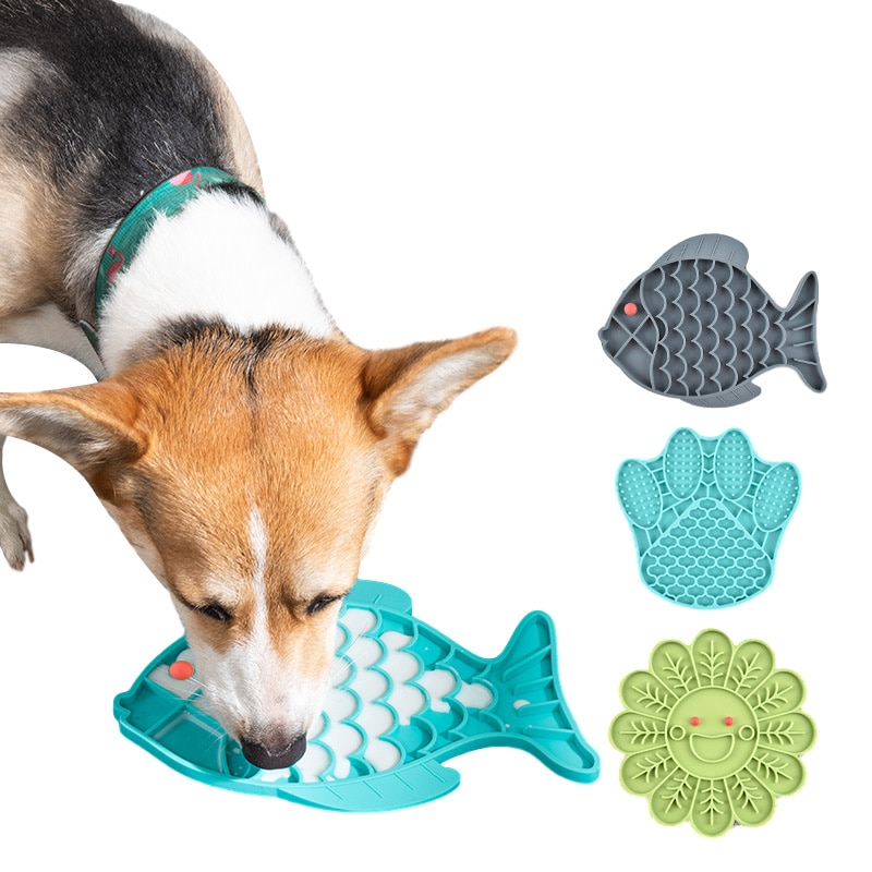 Interlocking Dog Feeding Plates Reference: Silicone Pet Dog Feeding Lick Mat Dog Food Bowl Pu