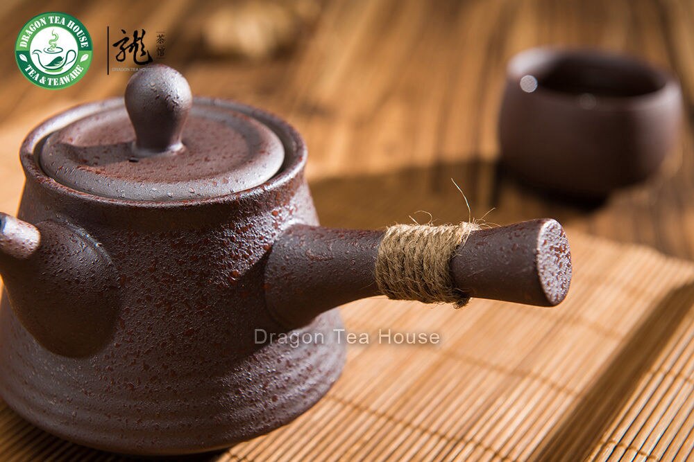 Brown Side Handle Kyusu Ceramic Japanese Style Teapot with Inbuilt Filter 270ml