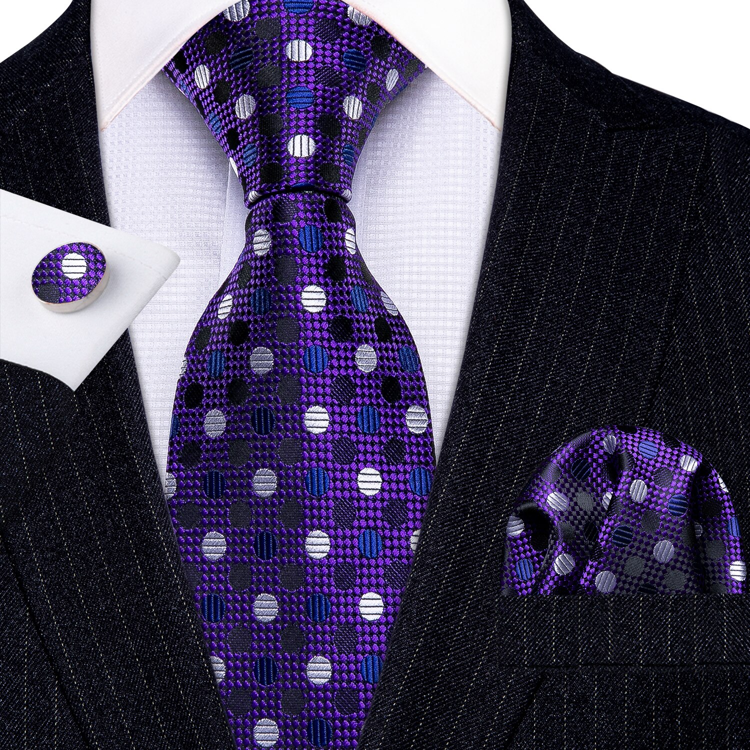 Red Skull Men Tie Set 8.5cm Silk Handkerchief Ties For Men Wedding Business Barry.Wang Gravata Necktie: LS-5289