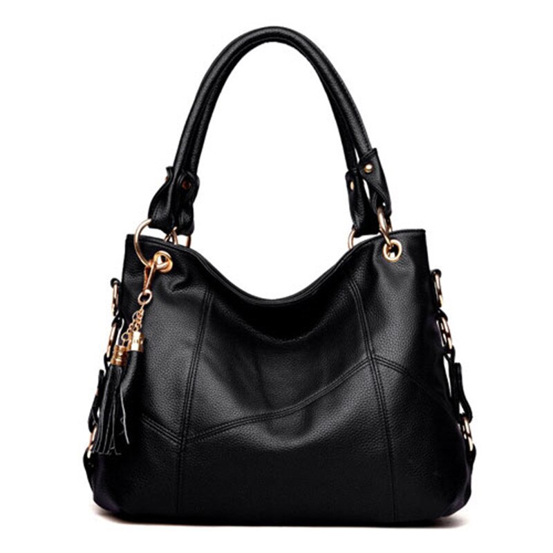 Vrouwen Tas Mode Toevallige Vrouwen Lederen Handtassen Luxe Schoudertassen Tassen Voor Vrouwen: black
