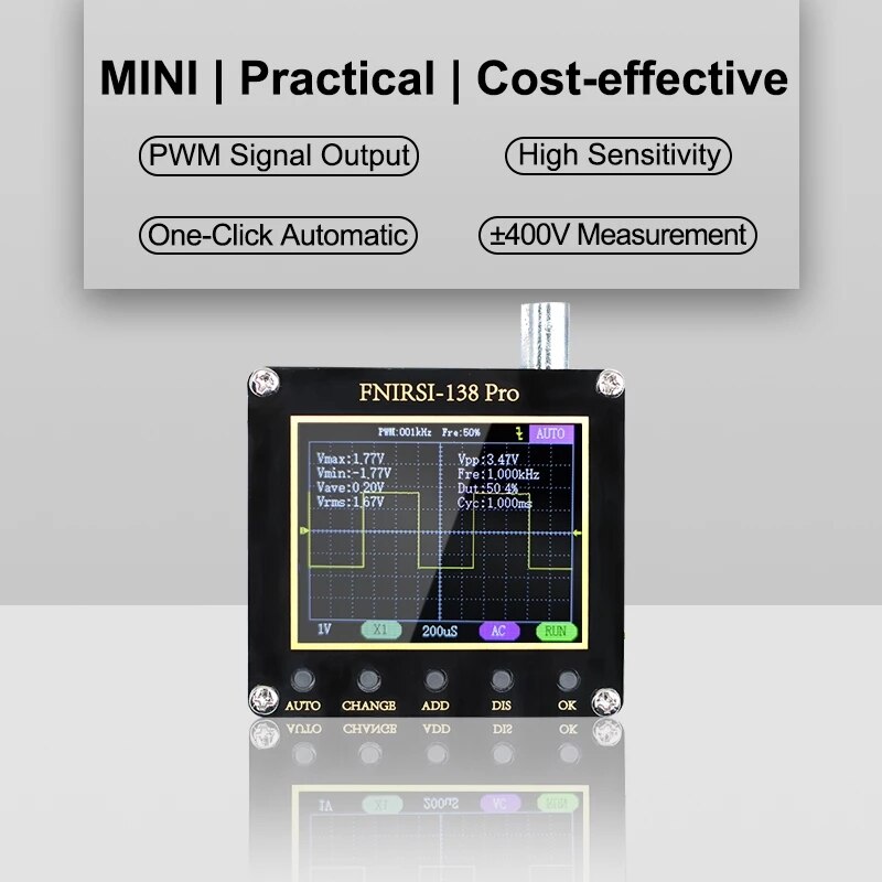 FNIRSI – Mini Oscilloscope numérique portable 138pro 800vpp, Kit d&#39;apprentissage électronique pour débutant, compteur d&#39;entrée de gamme