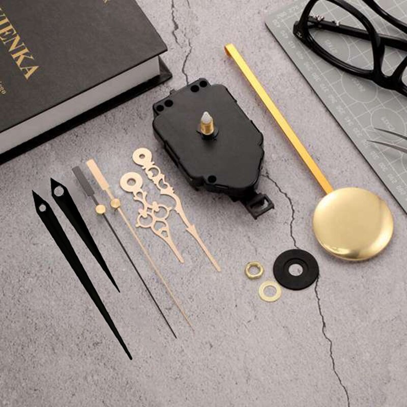 DIY Quartz Pendulum Clock Movement Mechanism Clock Kit with 2 Pairs Different Hands Wall Clock Repair Parts Replacement