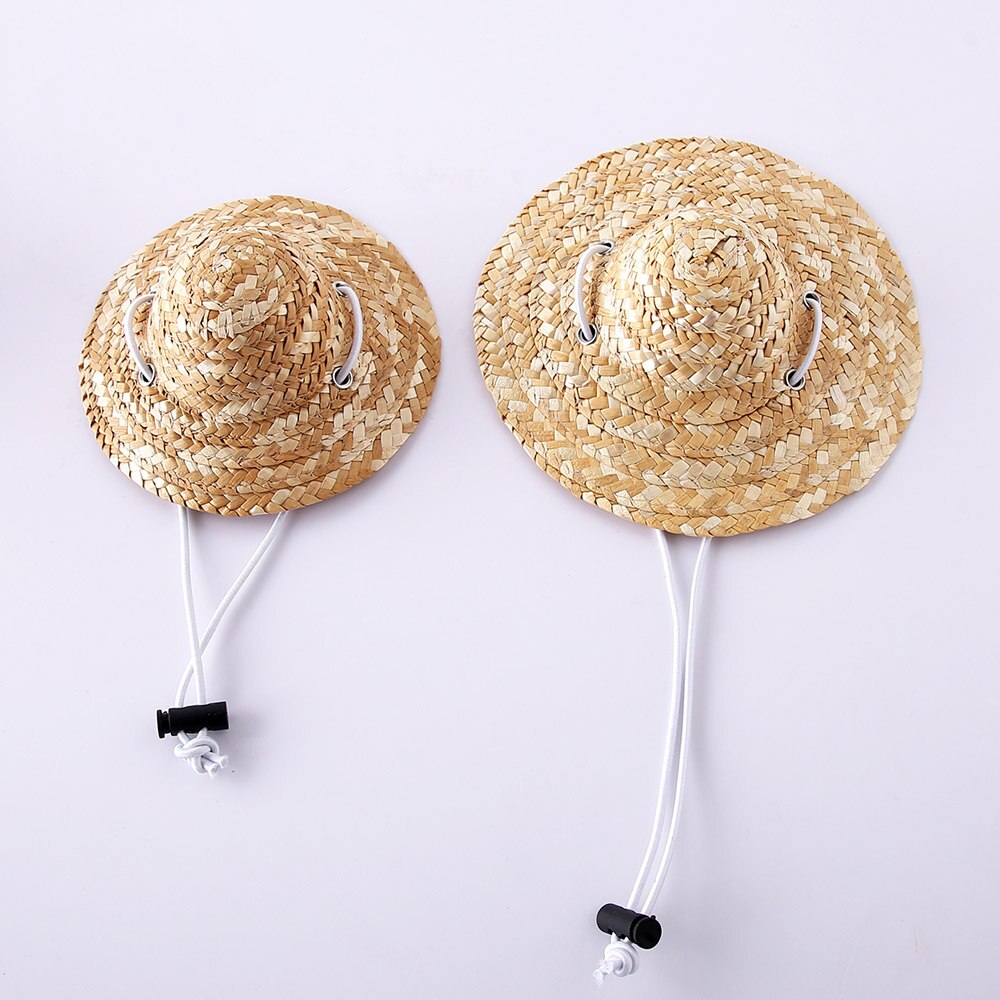 Gorro de paja Estilo Hawaiano para perro, Sombrero de paja para mascotas pequeñas, accesorios para fotos,