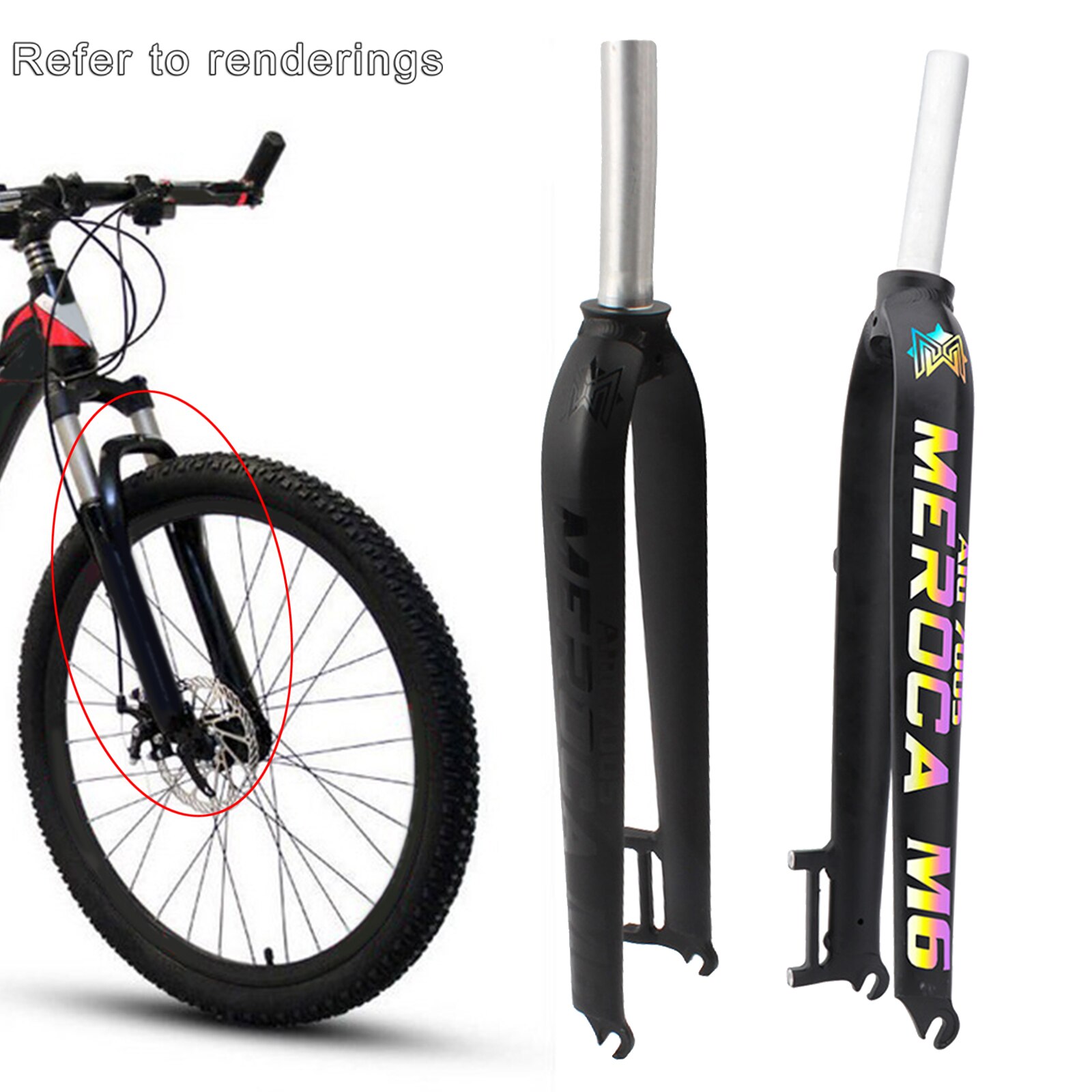 Aluminum Alloy Rigid Disc Brake Bike Fork 26 inch 27.5 inch 29 inch Wheel for Mountain Bicycle