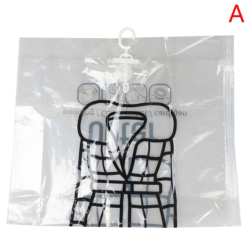 Travel Closet Hanging Vacuum Bag Hanger Space Saving Clear Seal Wardrobe Compressed Bag: L Compressed Bag