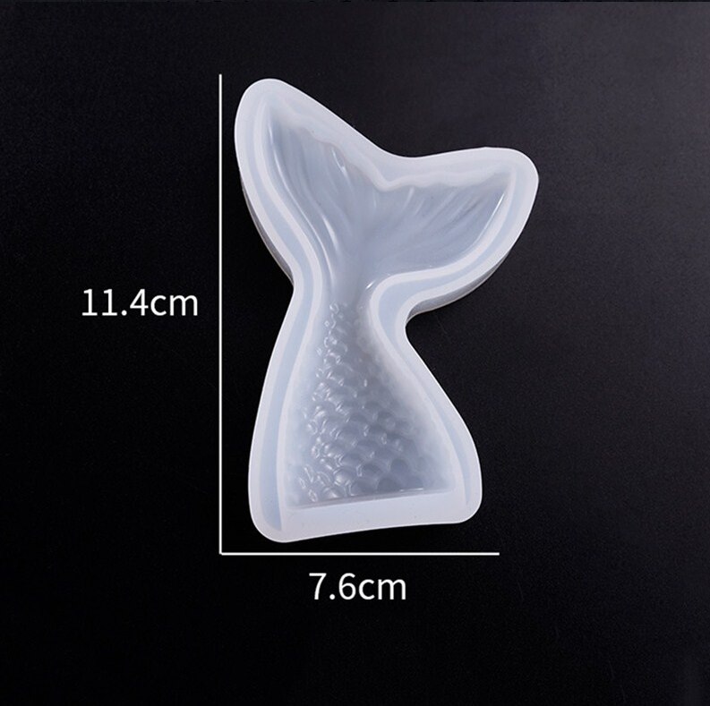 Moule en silicone pour miroir queue de sirène, bricolage, décoration de gâteau, outil de cuisson, savon pour les mains, queue de poisson: kaki foncé
