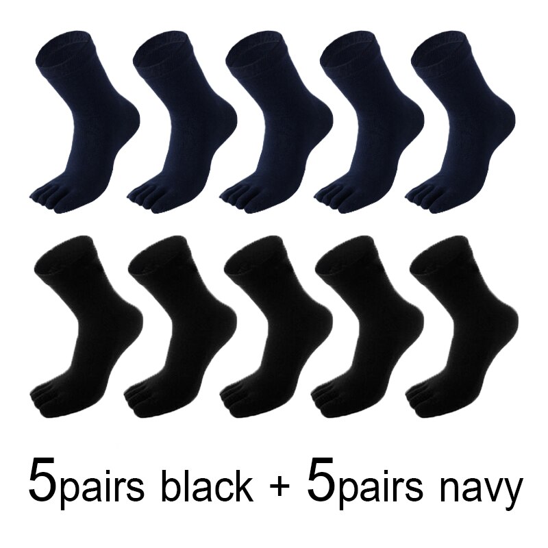 Calcetines de algodón con dedos separados para hombre, calcetín Unisex de talla grande 5, para otoño e invierno, 10 pares, 20 unidades: 7