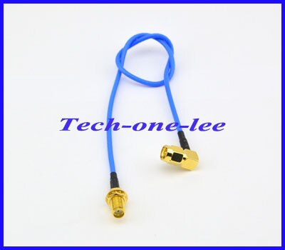 10 stuk/partij Extension SMA Plug Haakse Vrouwelijke Rechte connector Blue RG316 Pigtail Coaxkabel 30 cm