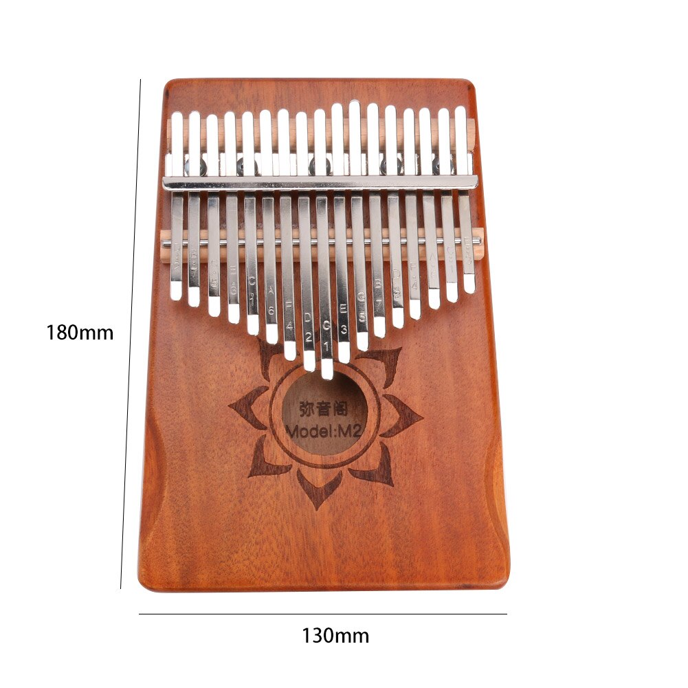 17 Keys Kalimba Wood Mahogany Thumb Piano Finger Percussion Musical Instrument with Tuning Tool Tuner Storage Bag