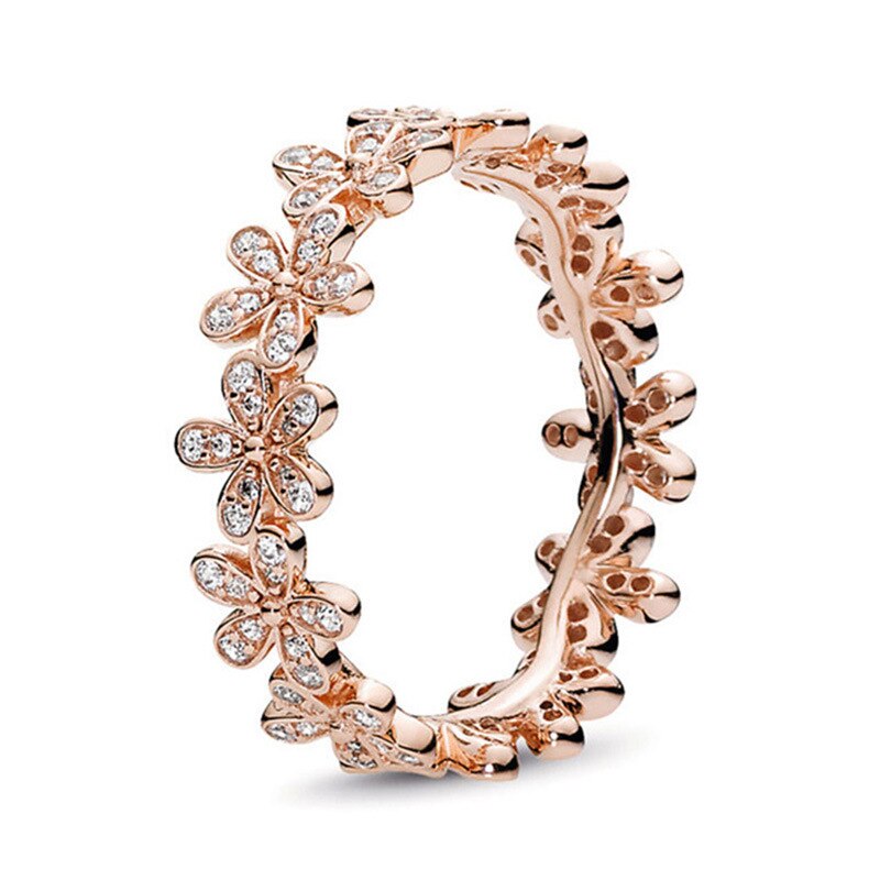 Neue Einfache und Modische Rose Gold Kleine Gänseblümchen Blume Ringe Für Frauen Hochzeit Engagement Schmuck