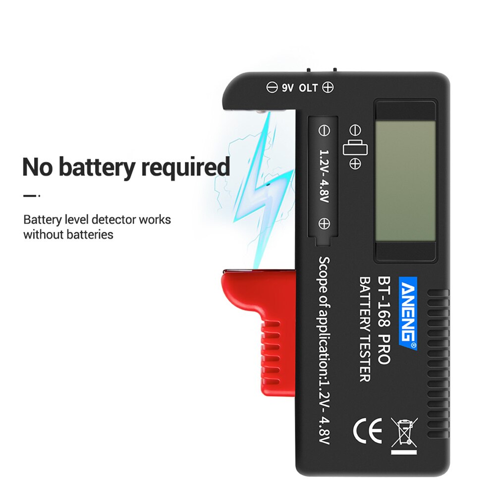 PRO Digital Display Checker ANENG BT-168 AAA AA Button Cell Universal Tester Tool for Home Battery Examination Appliance