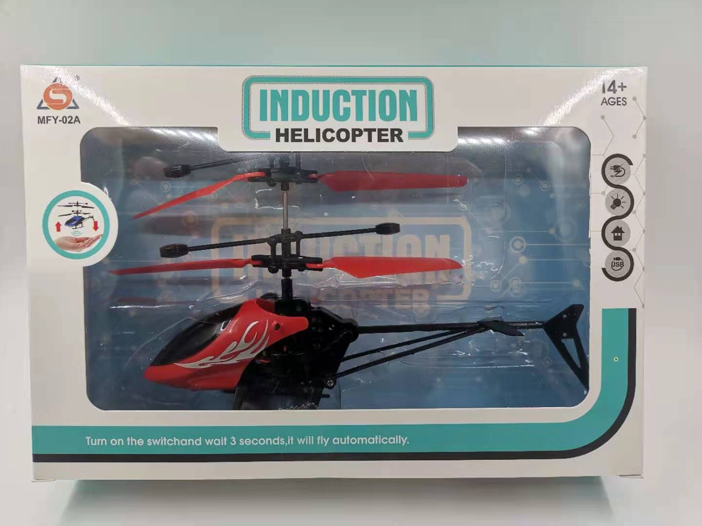 Colorful Light Suspension Induction Flying Ball USB Charging Novelty Flying Toys Aircraft Helicopter Suspended Remote Control: aircraft red