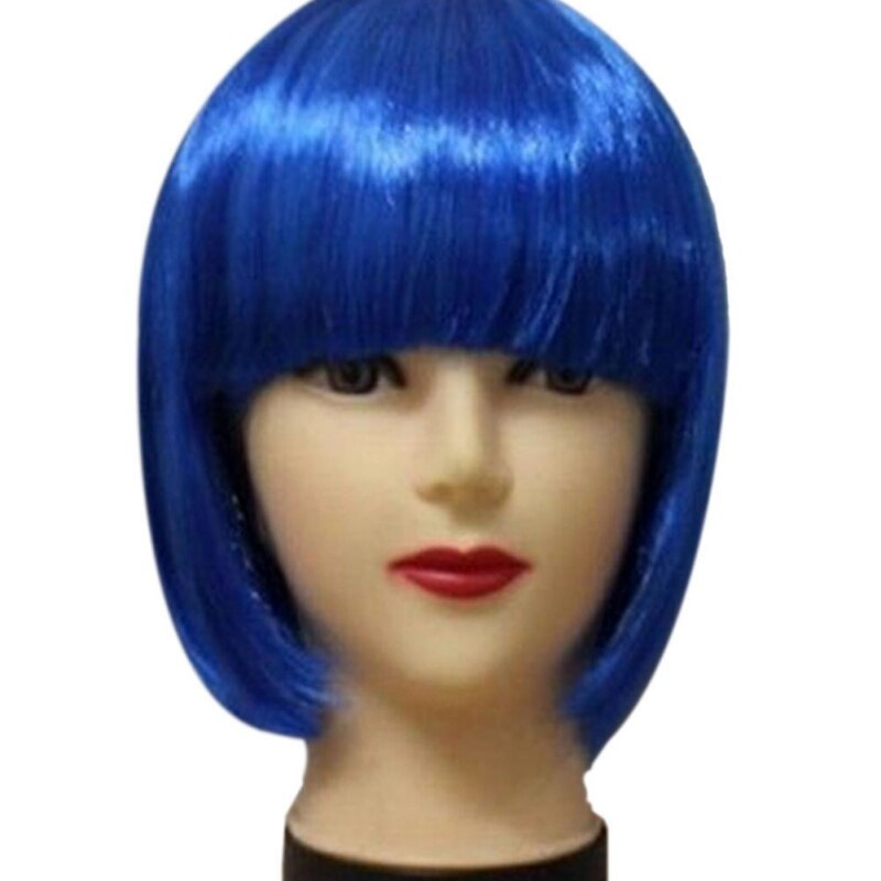 Perruque BOB cheveux courts lisses pour femmes | Frange Cosplay, 13 couleurs, pour fête, spectacle sur scène, fournitures de fête,