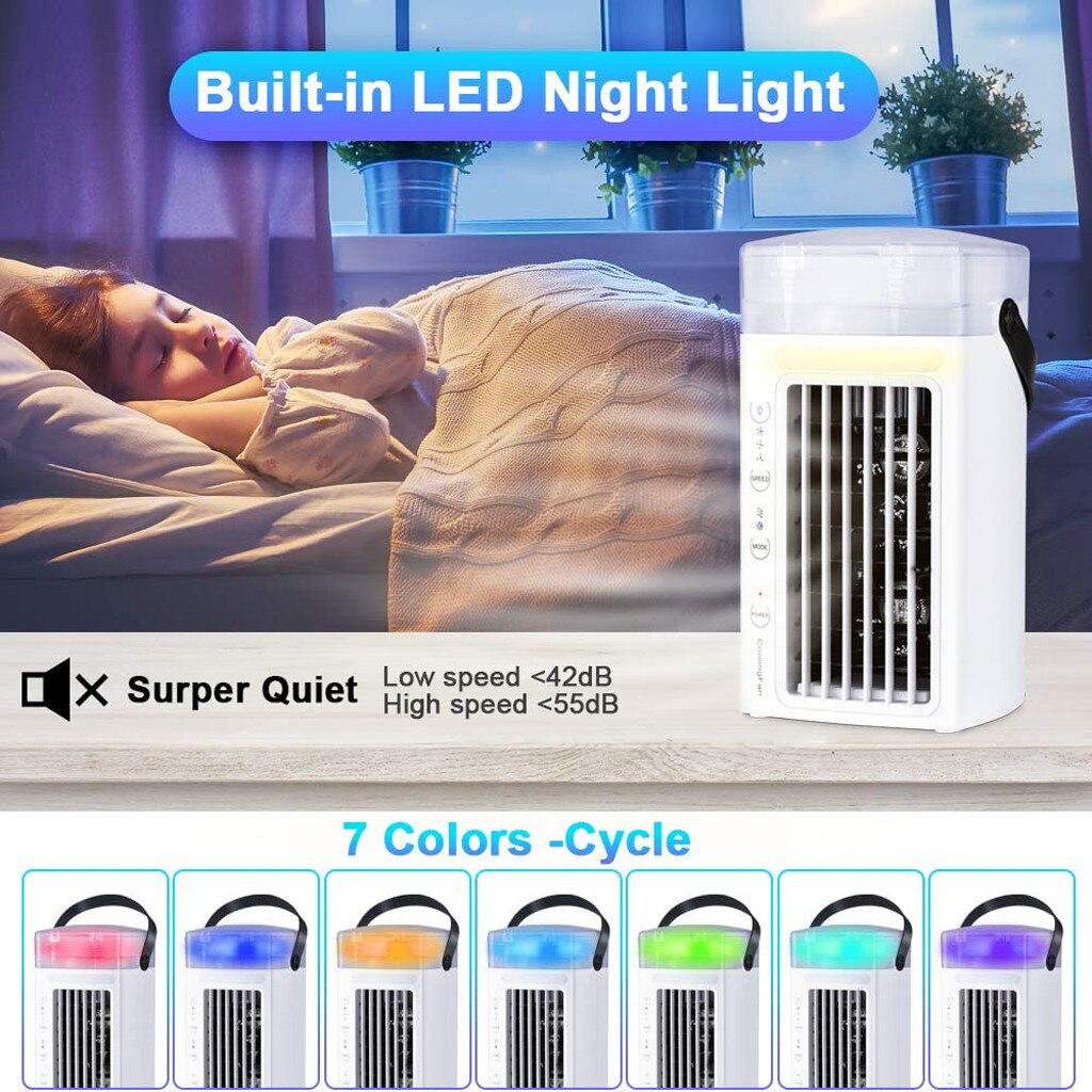 Portable Mini Air Conditioner Fan Personal Space Cooler Air ConditioneR Personal Air Cooler Mini Air Purifier Compact Evapora #Z