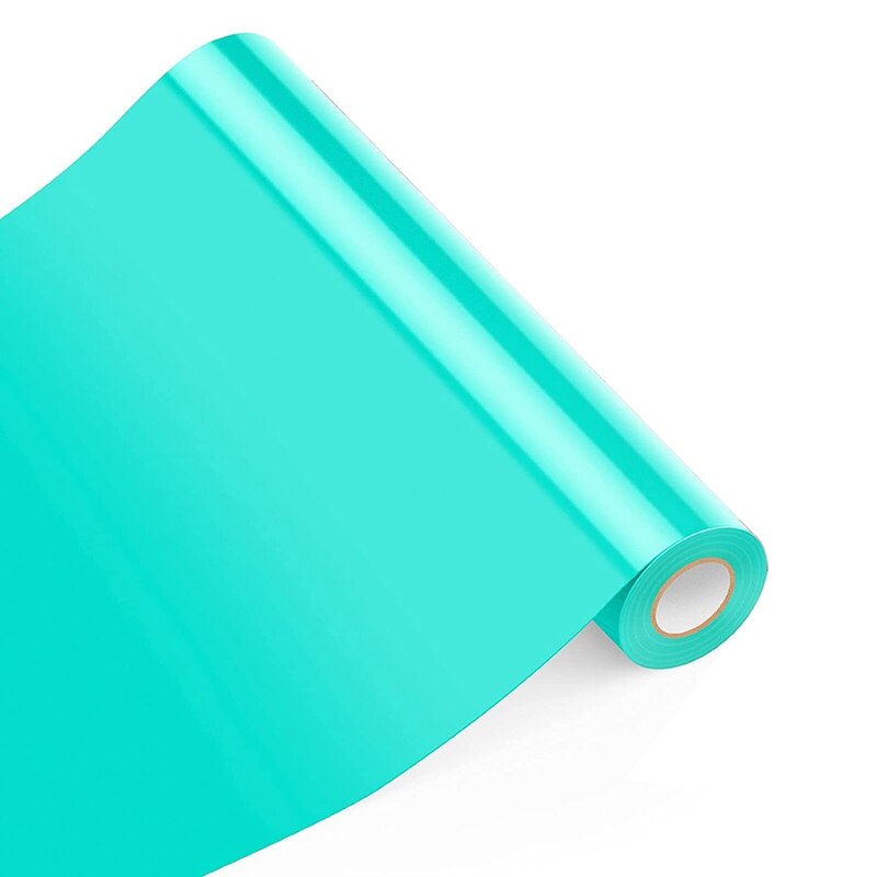 12Inchx25ft Heat Transfer Vinyl,For All Cutter Machine Cricut Silhouette Cameo,Iron On Vinyl For Shirts,Heat Vinyl: blue green