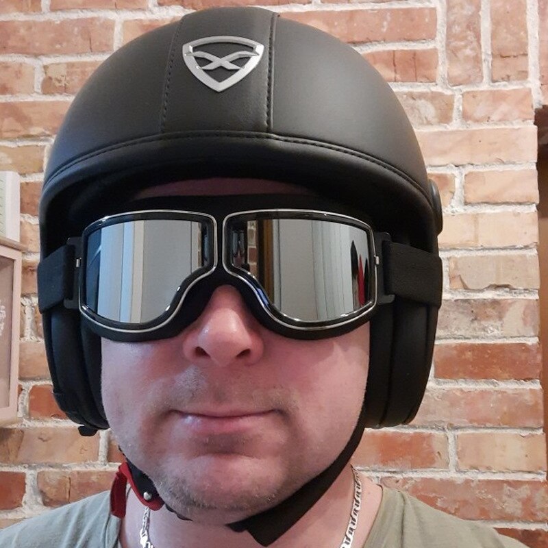 Vintage Moto Classic Motocross Goggles Retro Motorcycle Goggles Glasses for Harley Pilot Steampunk MX ATV Bike