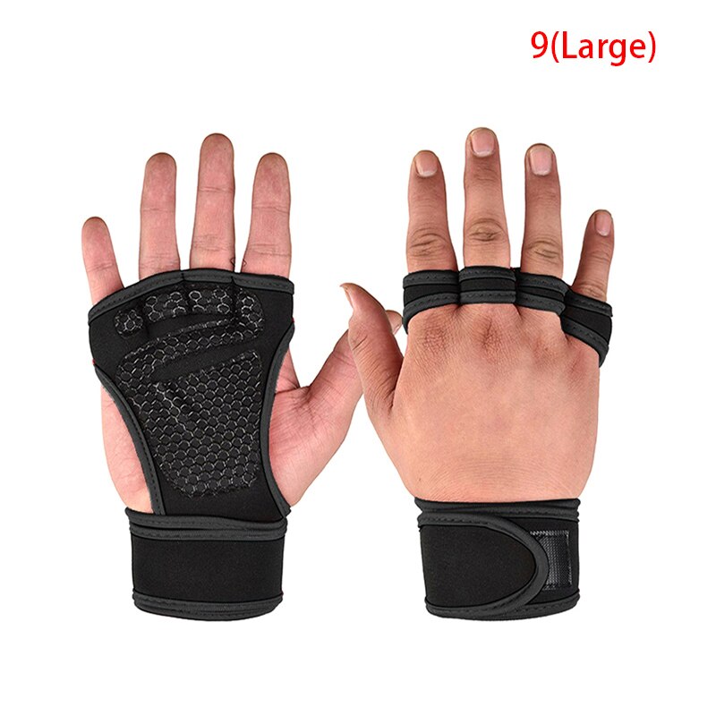 1 paar gewichthefhandschoenen voor dames heren fitness sport bodybuilding gymnastiek handgrepen gym handpalmbeschermer handschoenen: Pgod 0018-n9