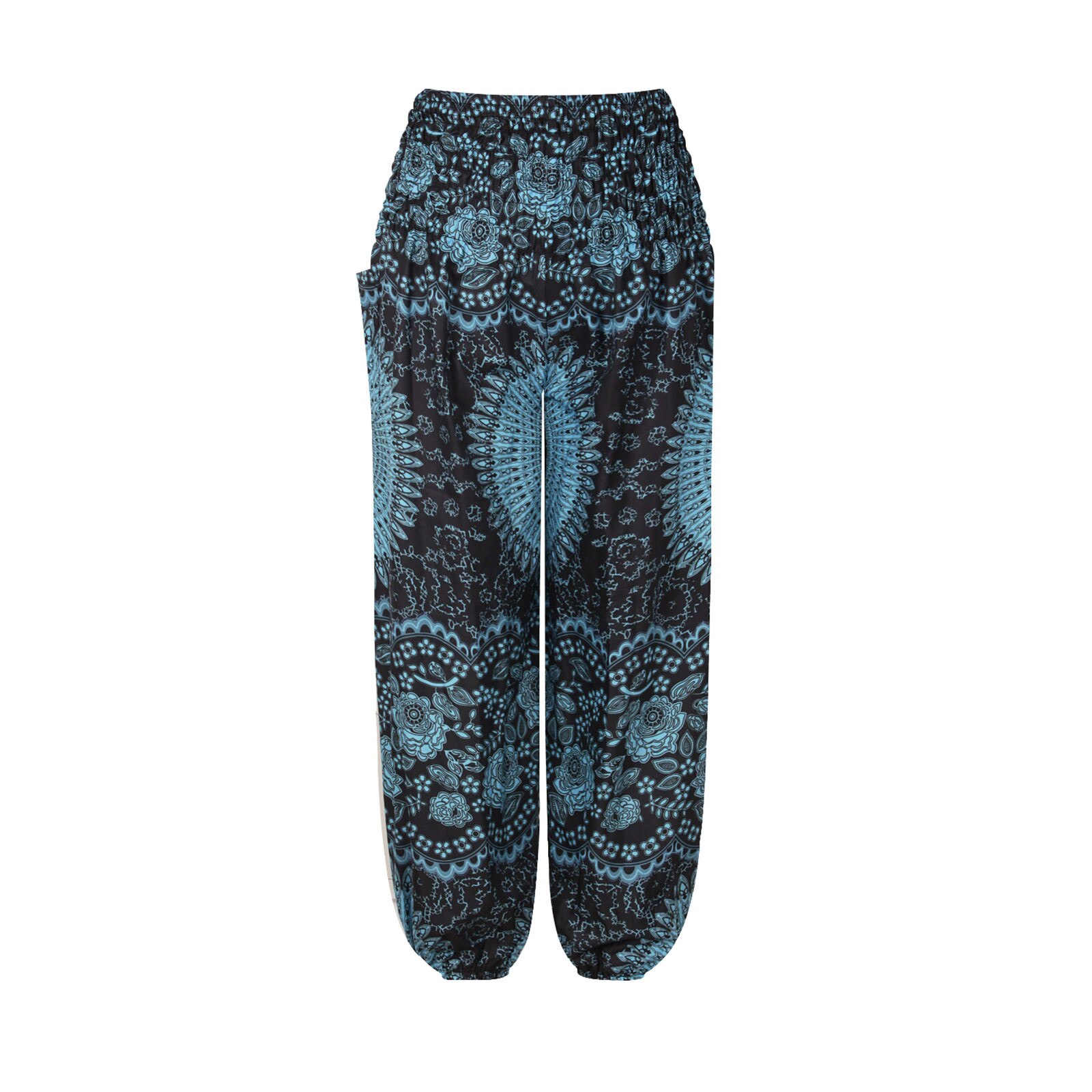 Leggings per ragazze pantaloni per bambini estate 2022 nuovi pantaloni da Yoga per bambini con stampa Boho pantaloni larghi per ragazze Hippy abbigliamento Casual da spiaggia per bambini: Blue  / 9-10 Y
