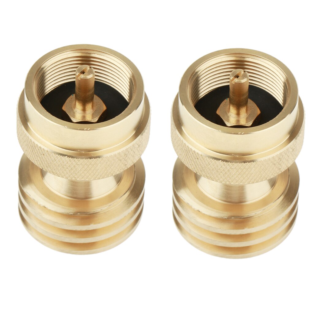 2xBrass Gas Steel Bottle Propane Tank Adapter Converter for Disposable