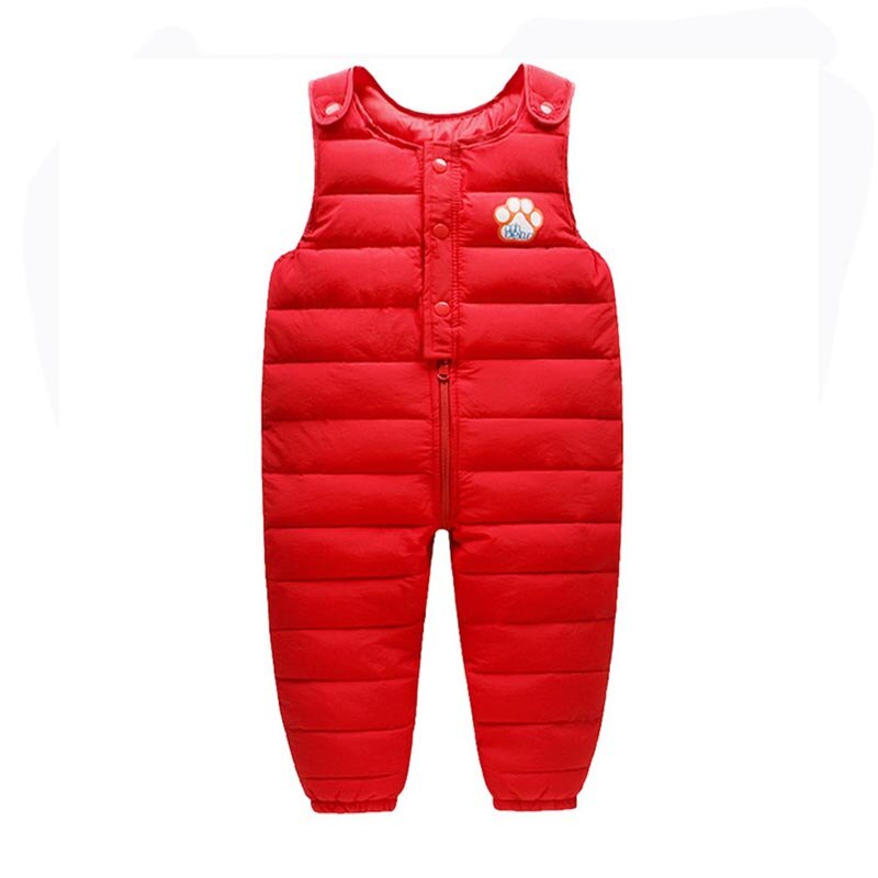 Kinderen winter overalls kinderen dons katoenen effen jumpsuits meisjes cartoon jumpsuits jongens verdikte buitenbroeken kinder overalls