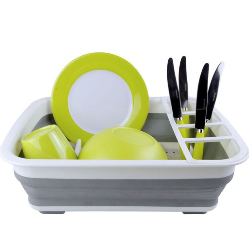 Foldable Collapsible Washing Up Bowl Dish Drainer Draining Folding Water Reusable Camping Kitchen Useful Tools