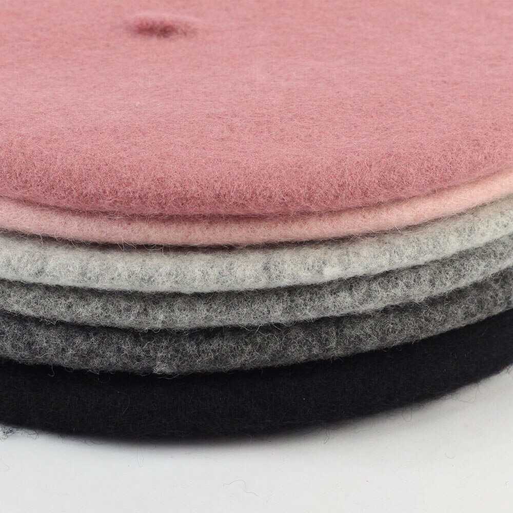 Baskerhatt för dam basker i solid varm ull för kvinnor godisfärg kashmir enfärgad fransk konstnär baskerhattar för flickor  gs102d