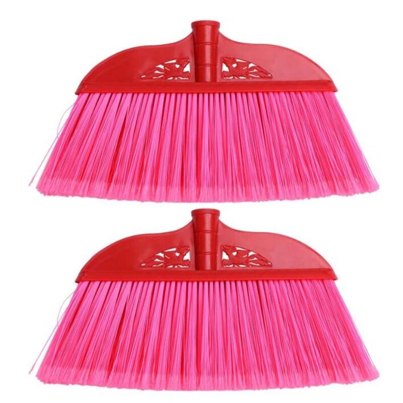 2Pcs Durable And Plastic Broom Plastic Broom Head Home Clean Plastic Broom Handle Broom Accessories (Color Mixing): Default Title