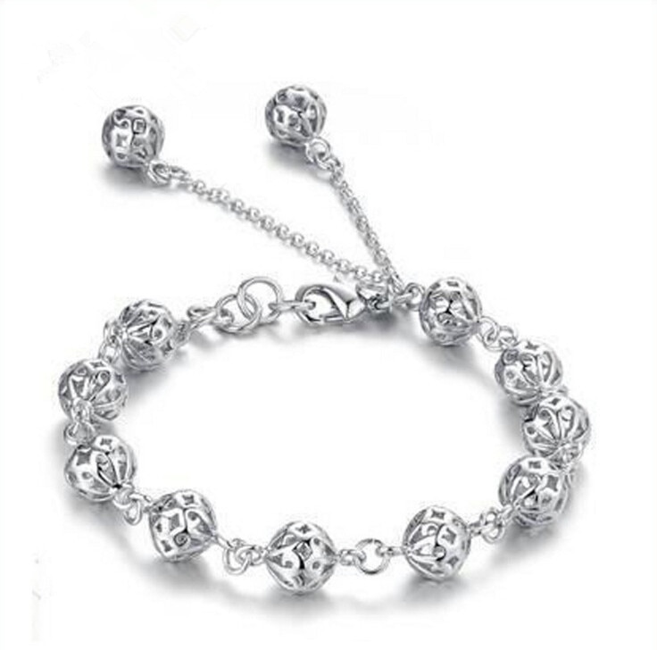 925 Zilveren Holle Bal Armband Voor Vrouwen Meisje Armbanden & Bangles Best Sieraden Accessoire