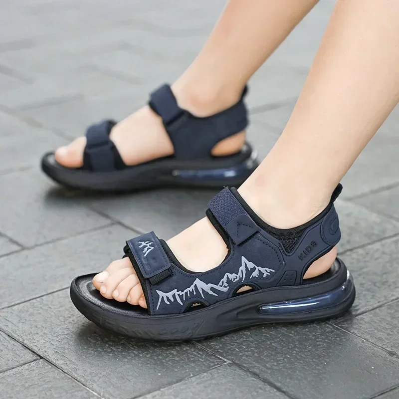 Børnesandaler med åben tå og blød sål, småbørnssko, strandsko, sommer, børnesandaler med afslappet tå, drengesandaler