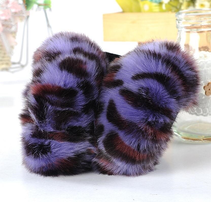 Orejeras de lana de leopardo de estilo femenino, banda de envoltura para las orejas, calentador, cómodo, cálido,