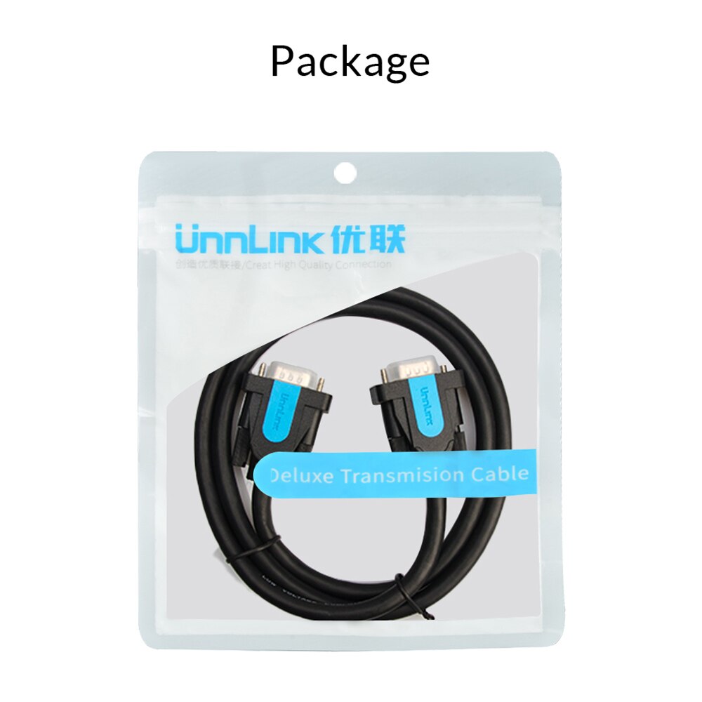 Unnlink VGA Cable FHD 1080P 60Hz D-Sub 15 Pin VGA 3m for Computer TV Laptop Desktop Projector Graphic Card