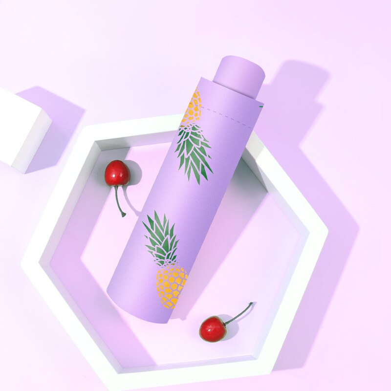 Leuke Vrouwen Paraplu Verse Meisje Kleine Aardbei Regen En Zon Tweeërlei Gebruik Paraplu Macaron Kleur Vinyl Zon Bescherming parasol: 2 light purple