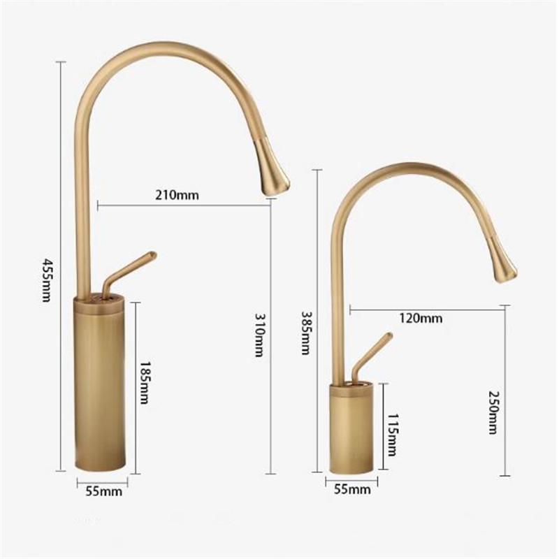 Tuqiu Antieke Badkamer Kraan Messing Wastafel Kraan Warm Koud Zwart Wastafel Kraan Messing Kraan Keukenkraan Draaibare Wastafel Waterkraan