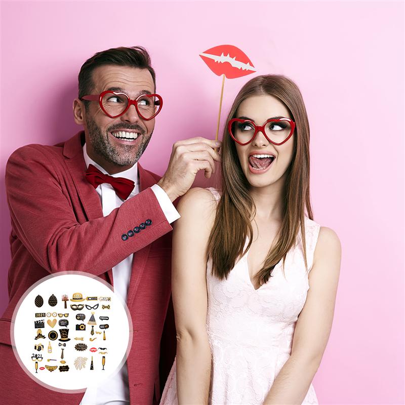 46Pcs Selfie Props Foto Schieten Props Photo Booth Props Foto Props Voor Decor Jaar