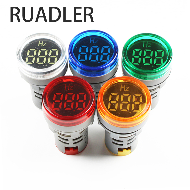 Digital Display Electricity Hertz meter Frequency meter indicator light AC meter Red Combo Tester 20-75 Hz Green White Yellow