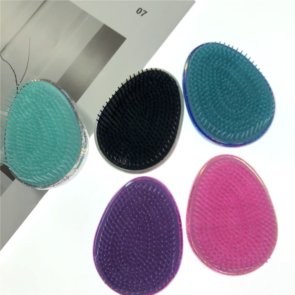 Brosse à cheveux en forme d&#39;œuf rond, outils de coiffure doux, peigne démêlant, Salon, soins capillaires, voyage, 1 pièce