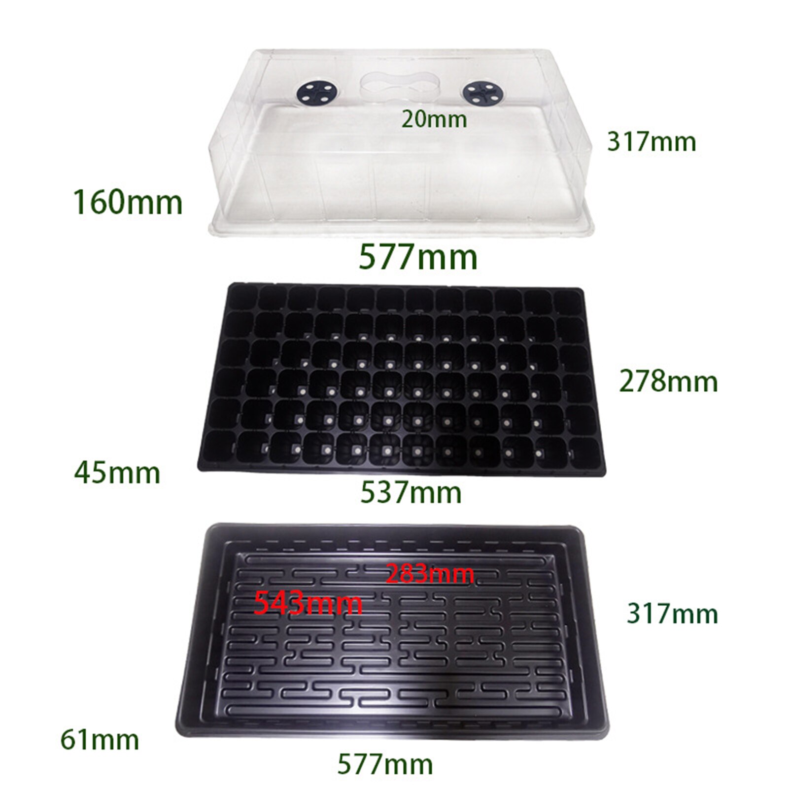 Caja para cultivo de semillas de jardín, semillero para vivero, bandeja para jardín de 72 agujeros