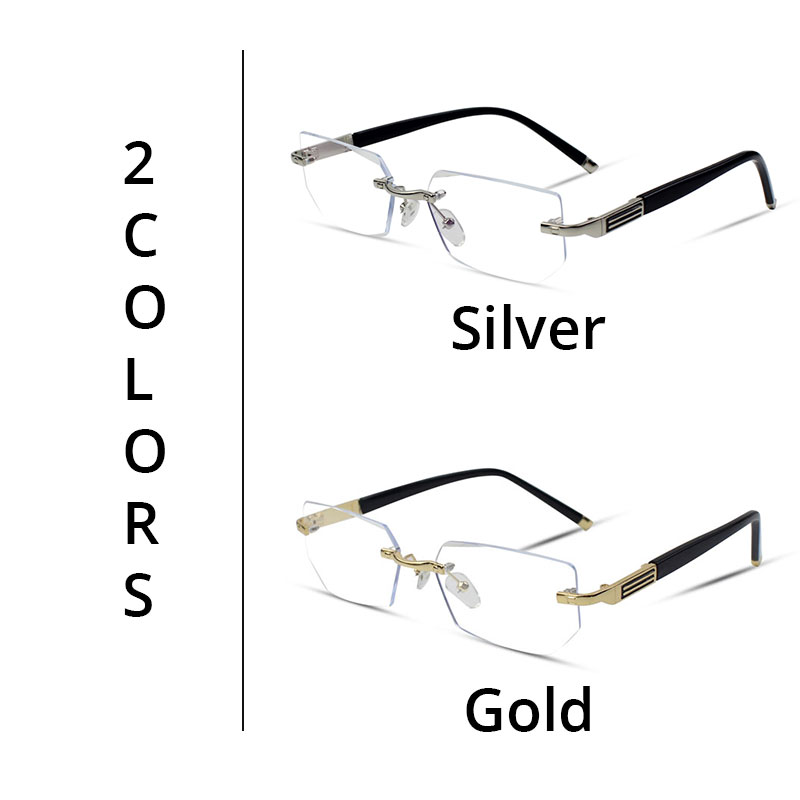 Vanlook herrglasögon utan bågar, antireflexbehandlade glasögon med dioptrier för bättre syn  +1 1.5 2 2.5 3 3.5 4