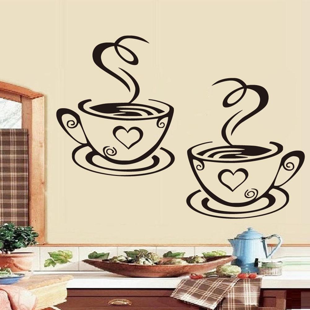 Kaffe wallstickers til køkkenet dekorative stickers vinyl wall stickers diy stickers boligindretning spisestue butik bar